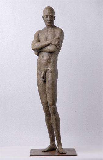 Hombre Texto I, 2006, bronze, 35 x 8 x 8", ed. 5/8