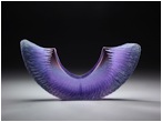 Purple Half Moon, 2015, cast and cut glass, 11 x 21 1/2 x 3"