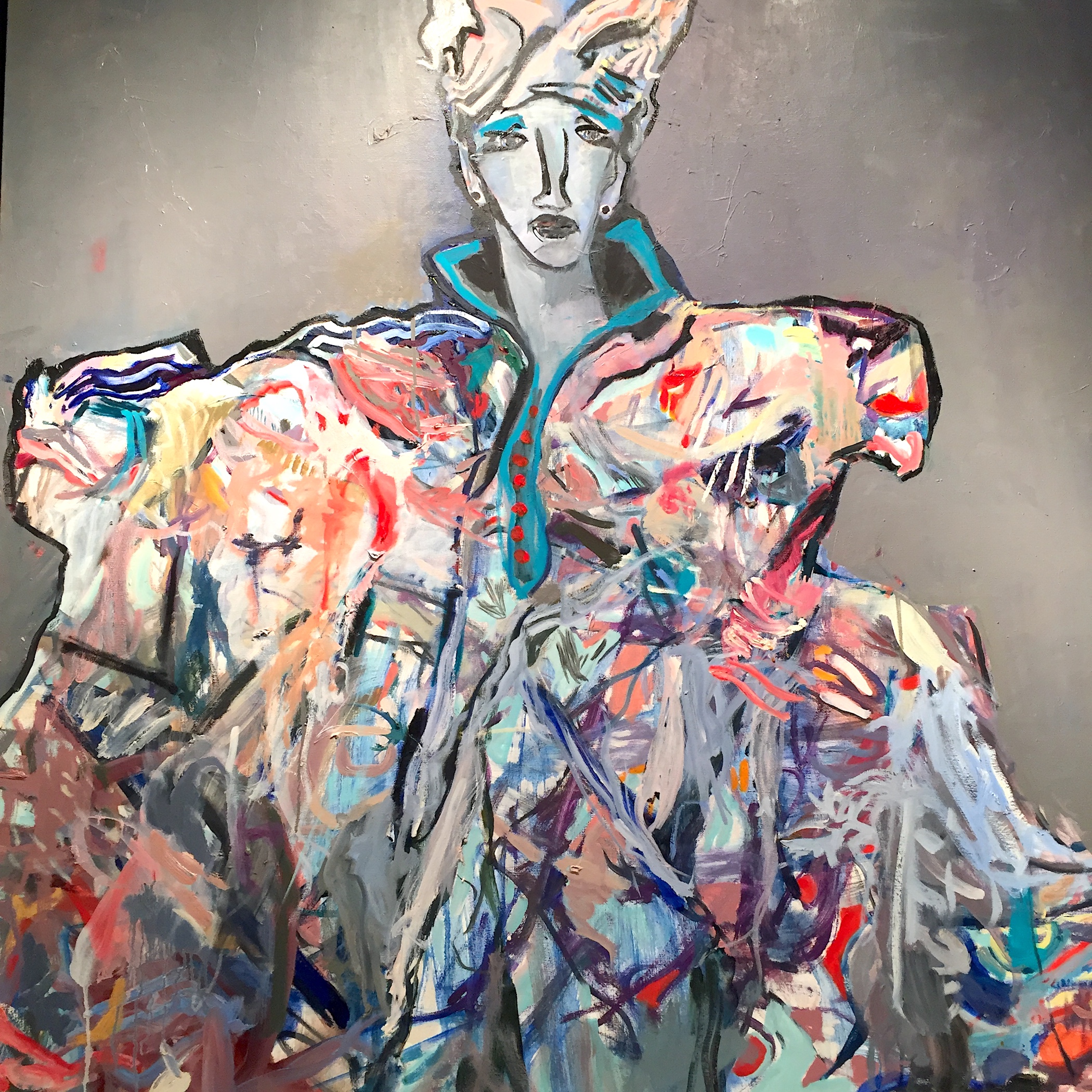 Lady Isabelle, 2015, oil on canvas, i.s. 48 x 48" / f.s. 49 1/8 x 49 1/8 x 2 1/8"