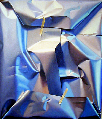 Packed Blue/Grey Heaven II, 2004, oil on canvas, 39 1/2 x 33 1/2"