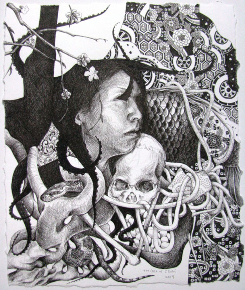 The Cost of Cliche, 2008, ink on paper, 9 x 7 1/2"