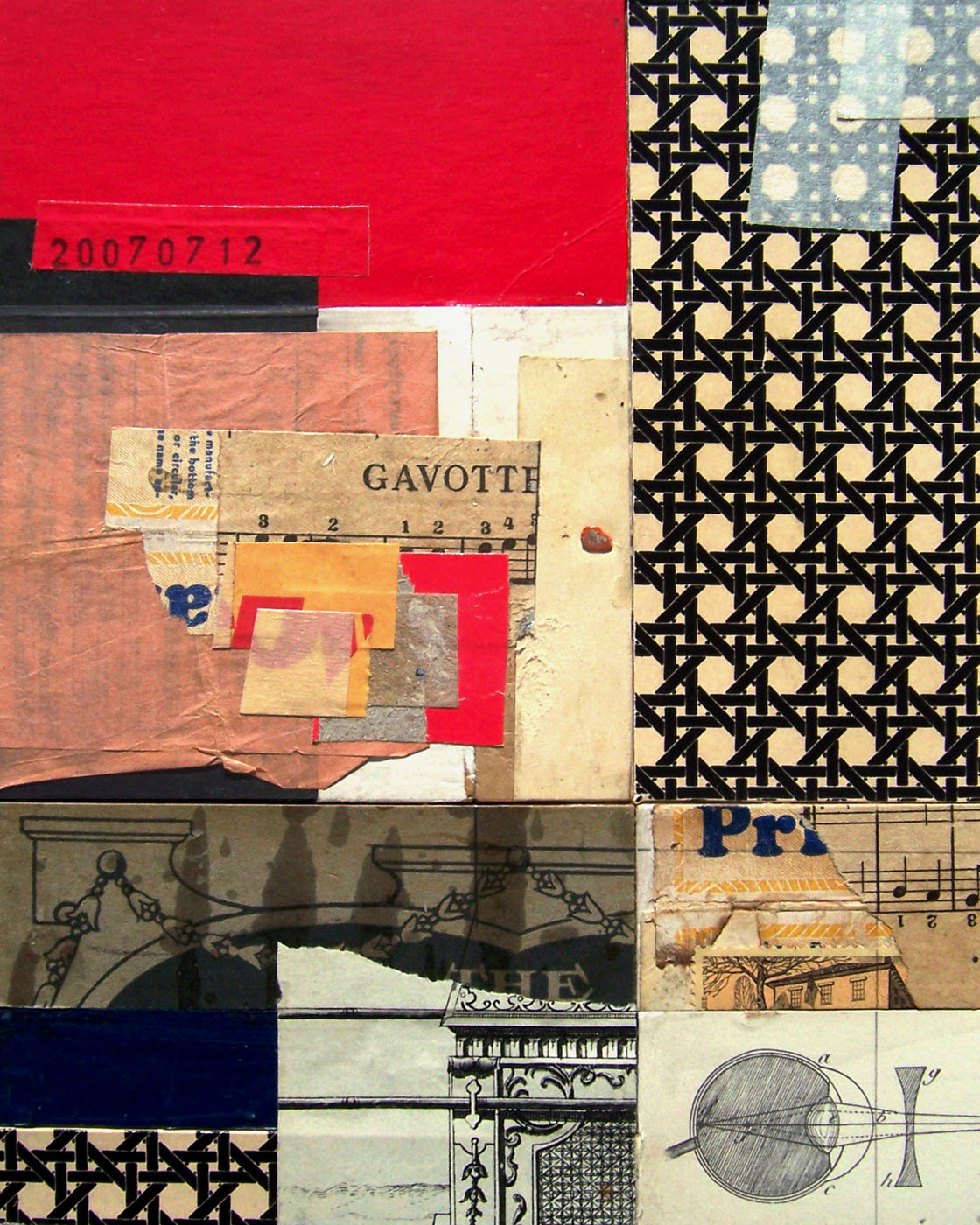 ancient architecture, 2007, mixed media collage, 8 1/2 x 6 1/2"