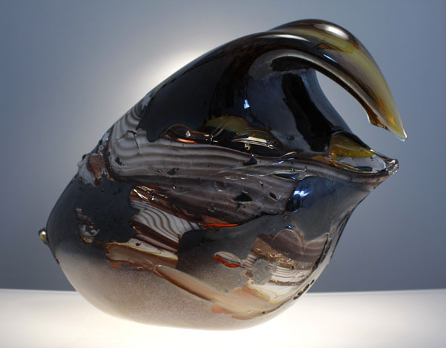 Brittle Fracture, 2012, hot sculpted glass, 11 x 16 x 8"