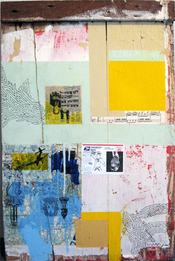 Blame Reagan for Making Me Into a Monster, 2008, mixed media on wood, 29 x 19"