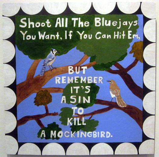 To Kill A Mockingbird, 2009, acrylic on wood, 15 1/2 x 15 1/2"