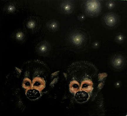 Firefly Catchers #7 2003 Oil on wood 7 1/4 x 7 1/2"