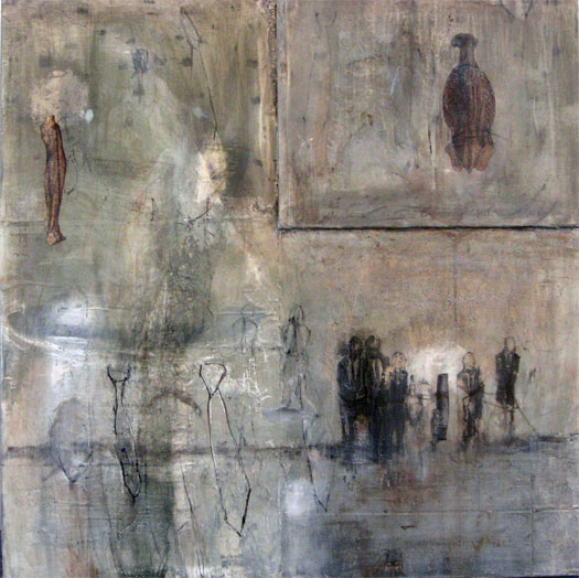 The Tie That Binds, 2008, graphite, acrylic and oil on panel, 30 1/2 x 30"