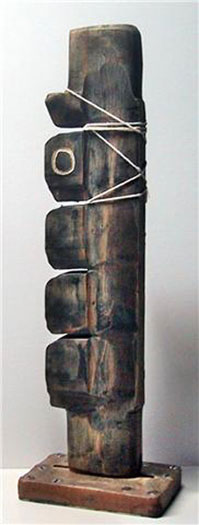 Cullman, 2010, mixed media sculpture, 16 1/2 x 5 1/2 x 3 1/2"