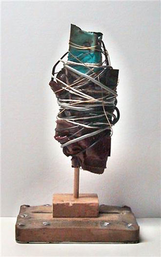 Riverton, 2010, mixed media sculpture, 9 x 5 1/2 x 3 1/2"