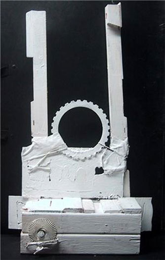 Roblin, 2010, mixed media sculpture, 18 x 12 x 3 1/2"