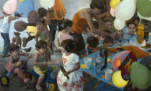 Festa, 2008, oil on linen, 40 x 66"