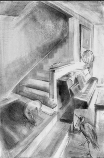 Sonata in D 2006 graphite on paper 23 x 15"