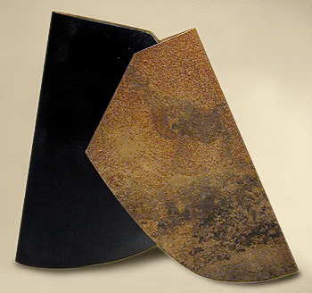 The Letter A: Flat #S4 2004 22 gauge steel with rivets; sandblasted, treated, painted 12 1/3 x 12 1/2 x 1/2"