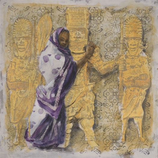 Golden History, 2010, mixed media, 20 x 20"