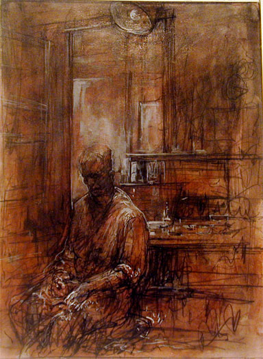 The Artist Dreaming 2006 Graphite, ink, acrylic on paper I.S. 10 1/2 x 8"