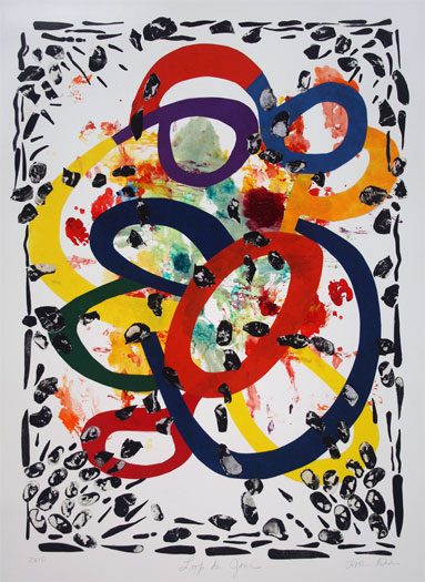 Loop de Jour, 2010, monotype collage, p.s. 30 x 22" / i.s. 25 x 18"