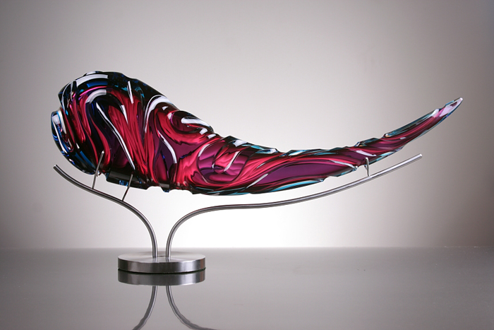 Scrimshaw, 2012, blown glass, diamond ground, polished, 10 x 24 x 5"