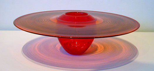 Selinium Red Interior Fold Platter, 2007, blown, 5 x 15" (diameter)