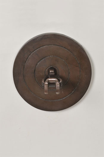 Man & Dartboard, 1997, bronze, 9 x 9 x 8 3/8", ed. 2/6