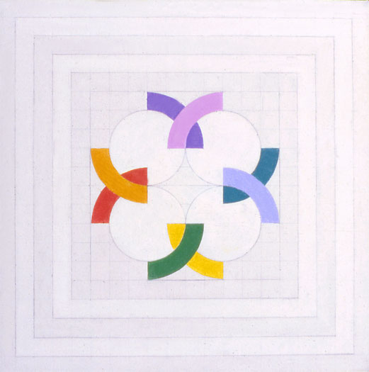 Prism B, 1979, acrylic, graphite on canvas, 20 x 20"