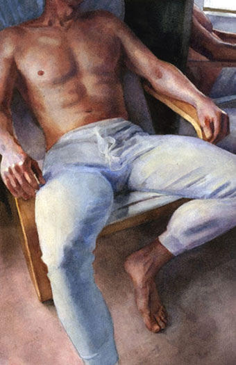 Untitled (man on a chair), 2010, watercolor, 10 1/4 x 6 5/8"