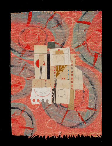 Rite (Linger), 2012, paper, acrylic, graphite on cut canvas, vintage frame, f.s. 8 1/2 x 6" / i.s. 5 1/2 x 3 5/8"