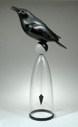 Crow (Marker Series), 2005, free hand, mouth blown, hot sculpted glass, 26 1/2 x 16 x 16"