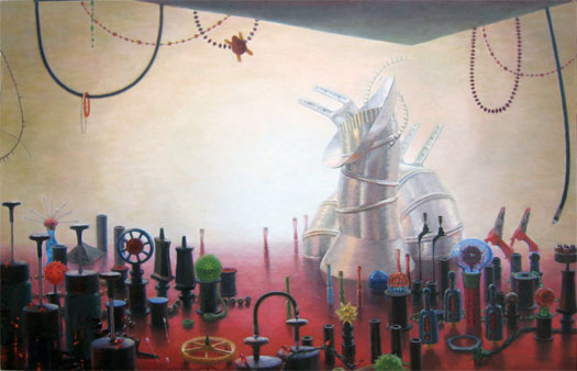 Commander of Light 2008 Oil on wood 31 x 48"