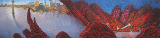 Can you see me, can you hear me? 2004 Oil on wood 15 x 60"