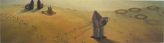 Travesia 2007 Oil on wood 9 1/2 x 36"