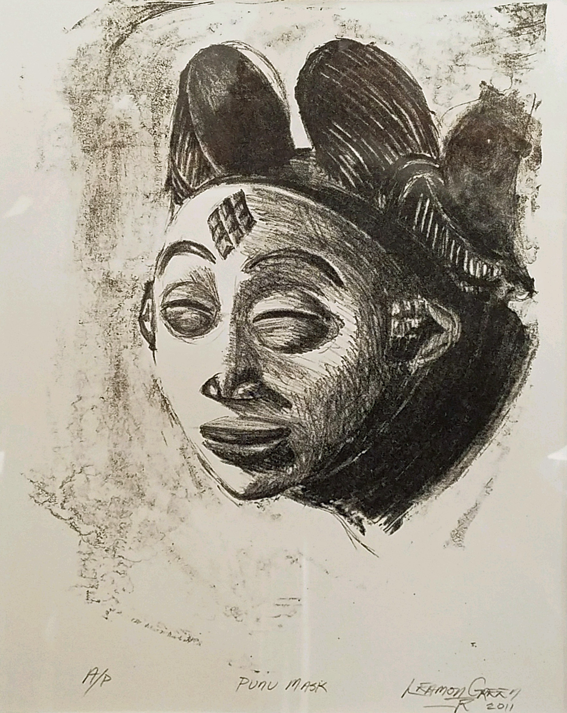 Punu Mask, 2010, lithograph, AP, 14 x 10"/ f.s. 22 x 18"