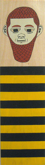 The Irascibles (Opie), 2009, acrylic on wood, 20 x 5 1/2"