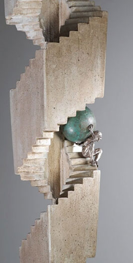 Helix Operandi 2006 Bronze, steel, cement 25 x 7 x 7"