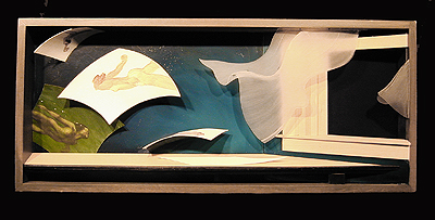 Desk Storm 2003 Mixed media construction 11 x 25 x 2 1/2"