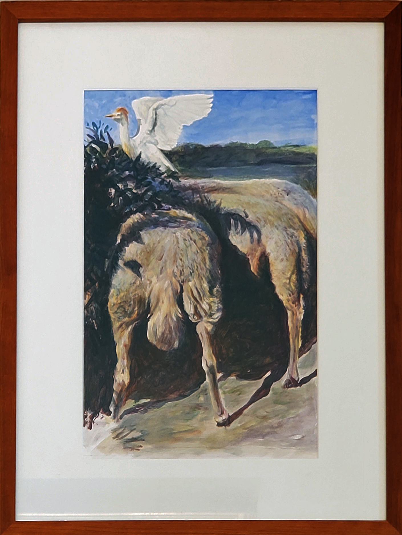 "Sheep in Shade", 1996, acrylic on paper, i.s. 16 x 10"/ f.s. 23 1/4 x 17 1/4"