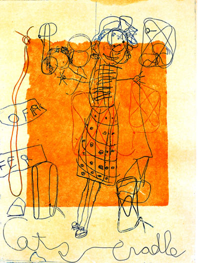 Cat's Cradle 2, 2006, monoprint and mixed media, p.s. 29 1/4 x 21" / i.s. 23 1/2 x 17"