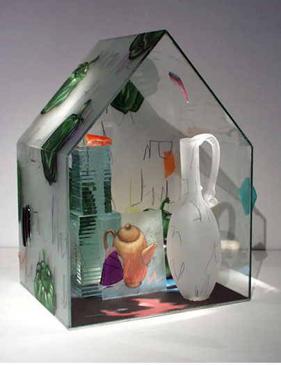 Peppers, 1999, assembled, blown, cast, and painted glass, 15 x 10 1/2 x 9"