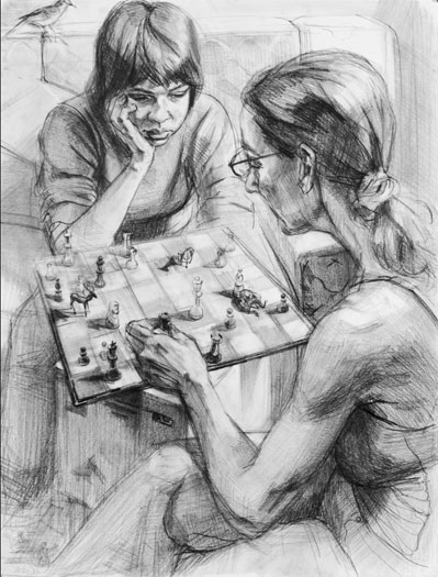 Contemplating the Inevitable, 2007, graphite on paper, 24 x 18"