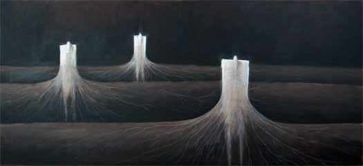 The Powerful Engines, 2010, acrylic on canvas, 18 x 40"