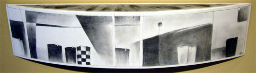 Tiny Boundaries, 2011, graphite on gessoed panel, 5 x 21 x 2 1/4"